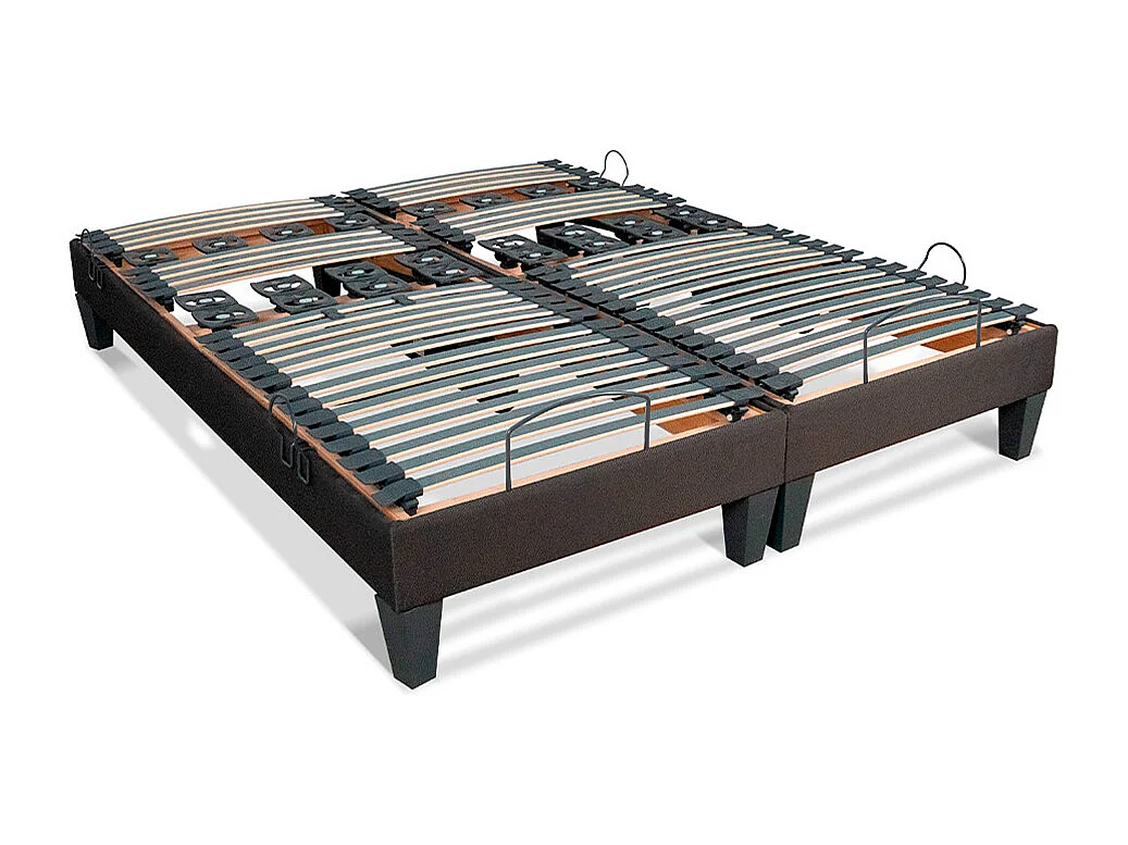 BELLECOUR LITERIE | Jeu de 2 sommiers électriques ROCHEREAU 160x200 cm | Lattes & Plots