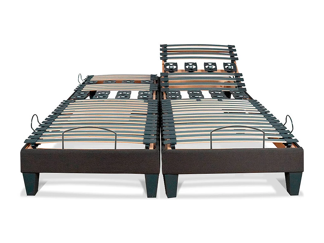 BELLECOUR LITERIE | Jeu de 2 sommiers électriques ROCHEREAU 160x200 cm | Lattes & Plots