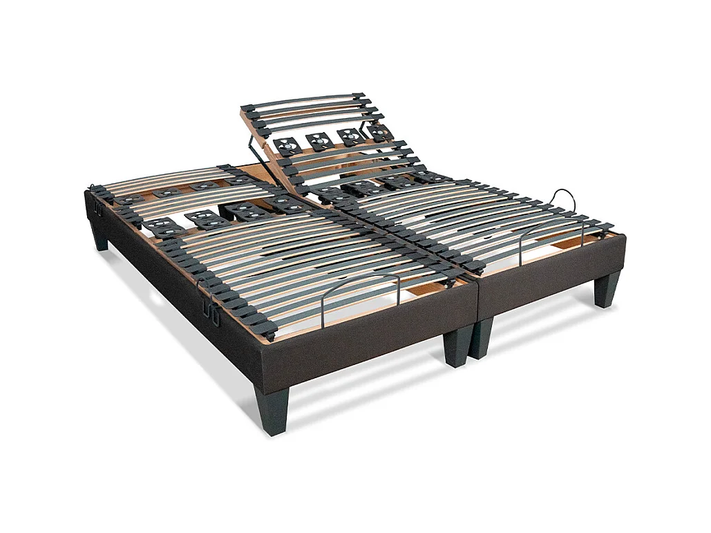 BELLECOUR LITERIE | Jeu de 2 sommiers électriques ROCHEREAU 180x200 cm | Lattes & Plots