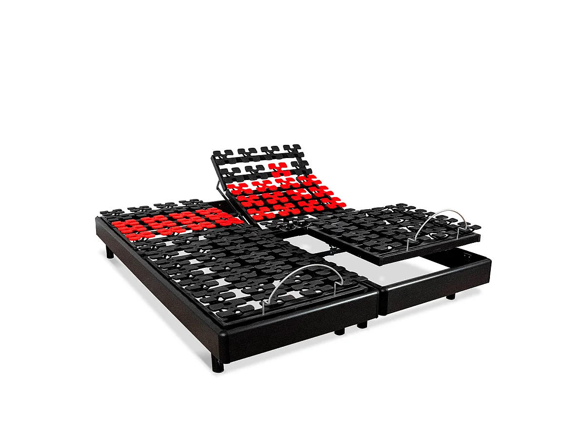 Jeu de 2 sommiers électriques Superflex 90x200 cm - Plots - Fabriqué en France - 2x90x200 cm