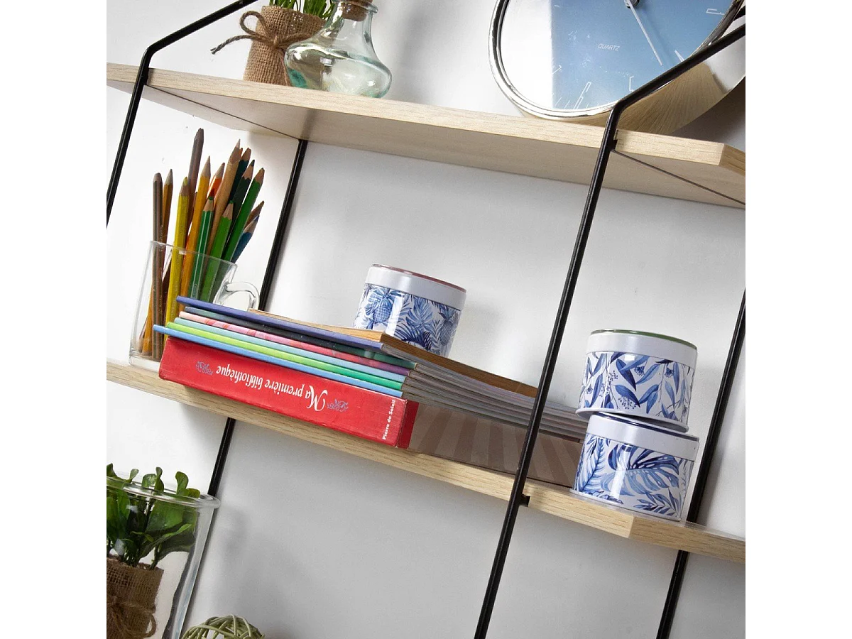 Étagère Murale 4 Niveaux Décor Bois L60 cm