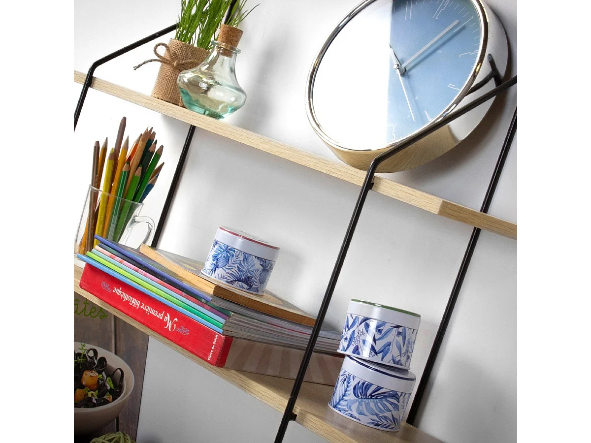 Étagère Murale 4 Niveaux Décor Bois L60 cm