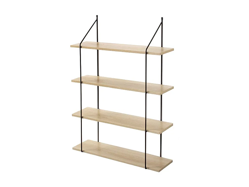 Étagère Murale 4 Niveaux Décor Bois L60 cm