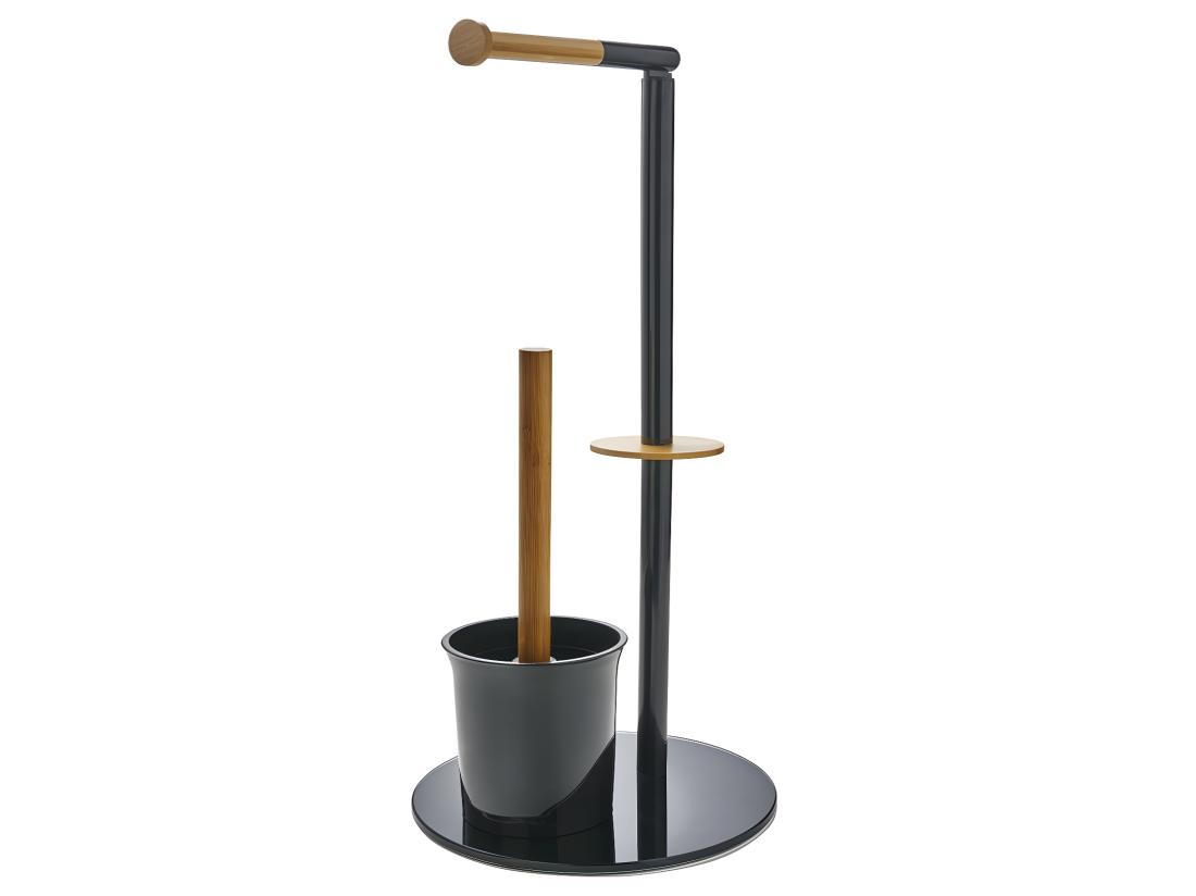 vente unique porte papier toilette et brosse wc sur pied urban