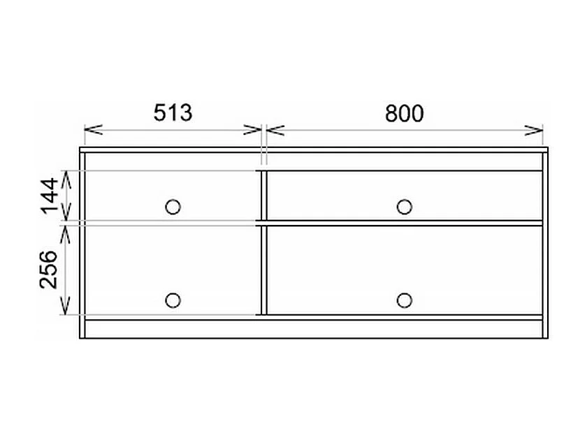Meuble TV 55 Pouces Chêne et Blanc 4 Niches L136 H 56 P 36 cm