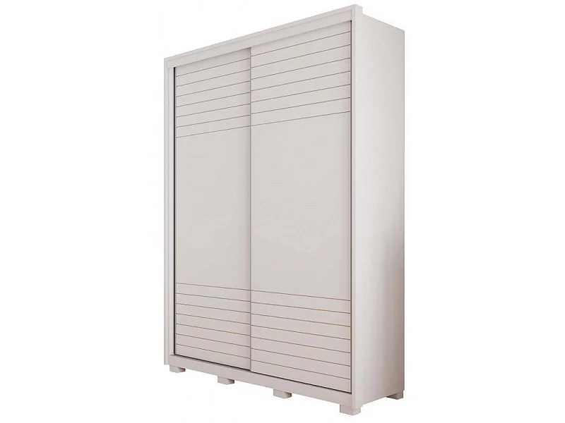 Armoire Dressing 2 Portes Coulissantes Blanche 10 Niches