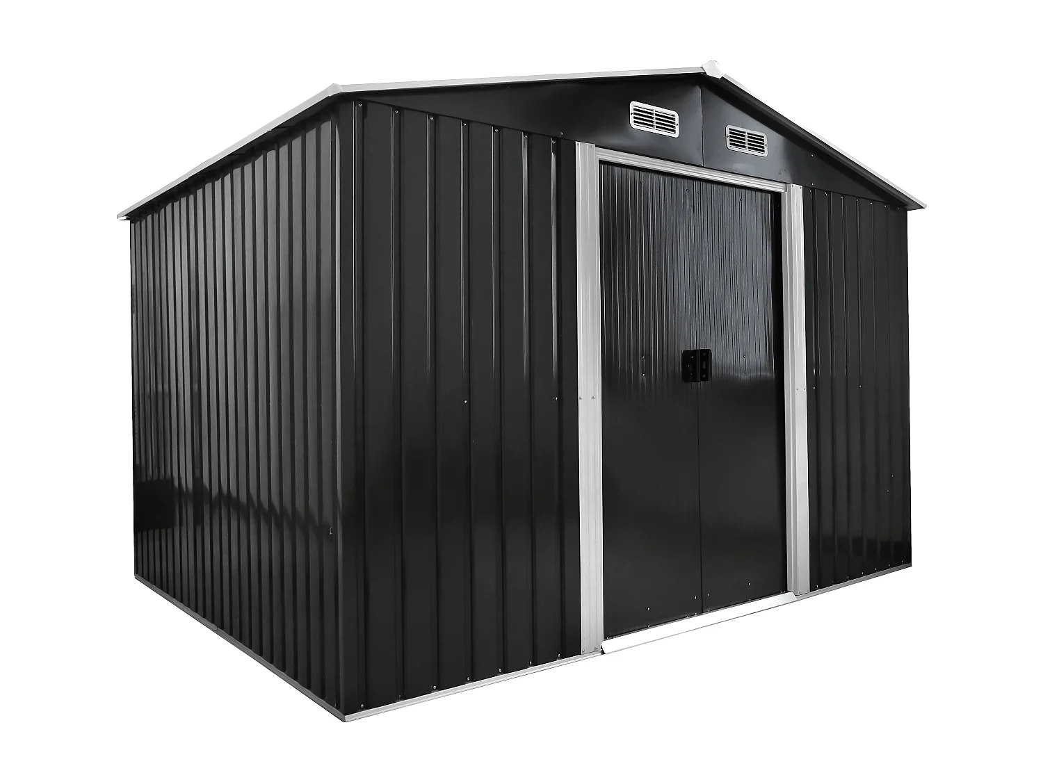 Abri de jardin métal en acier galvanisé gris 8 m² - MANSO