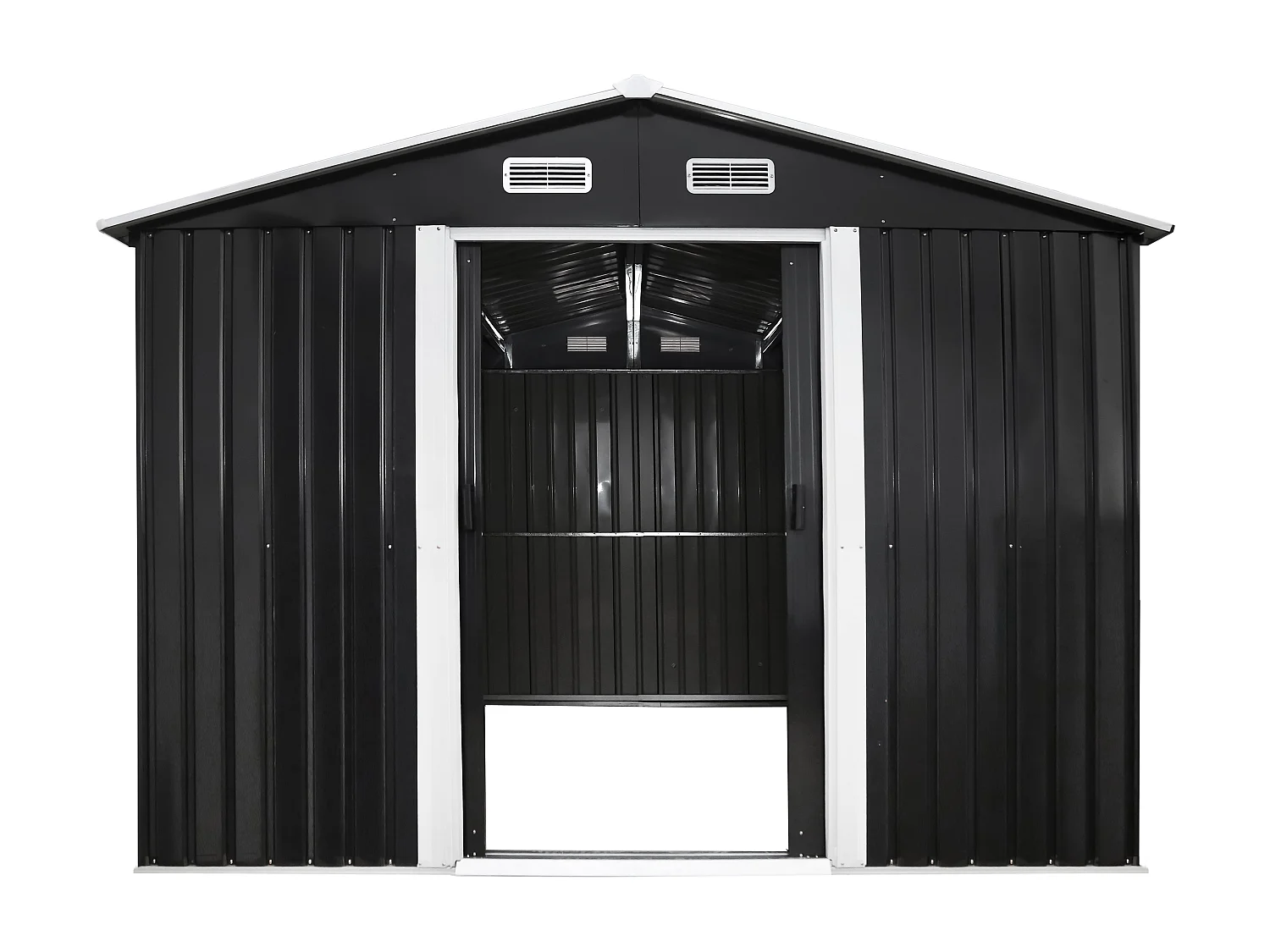 Abri de jardin métal en acier galvanisé gris 8 m² - MANSO