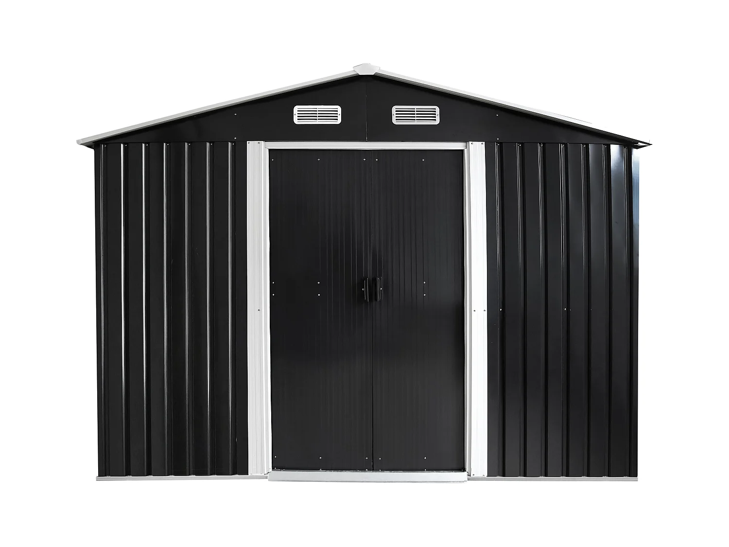 Haveskur i metal af galvaniseret stål, grå 8 m² - MANSO