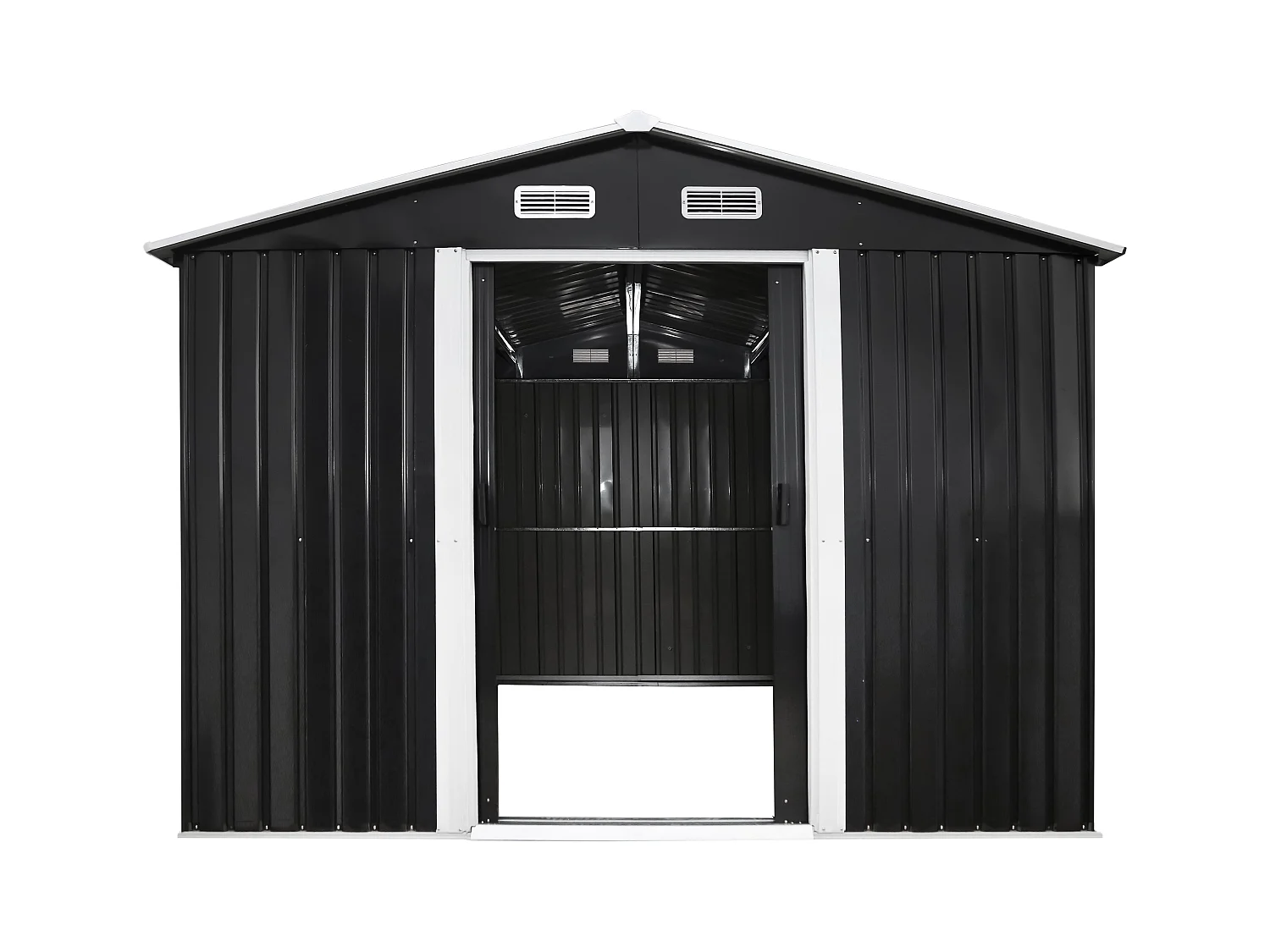 Haveskur i metal af galvaniseret stål, grå 8 m² - MANSO