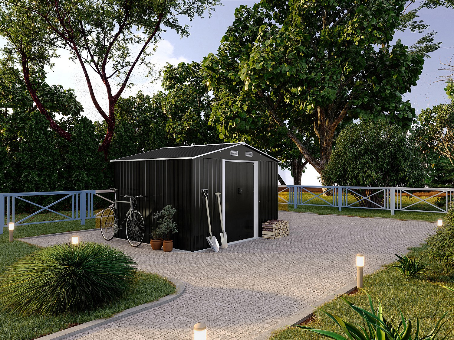 Vente-unique Gartenhaus Aus Verzinktem Stahl - 8 M² - Grau - Manso