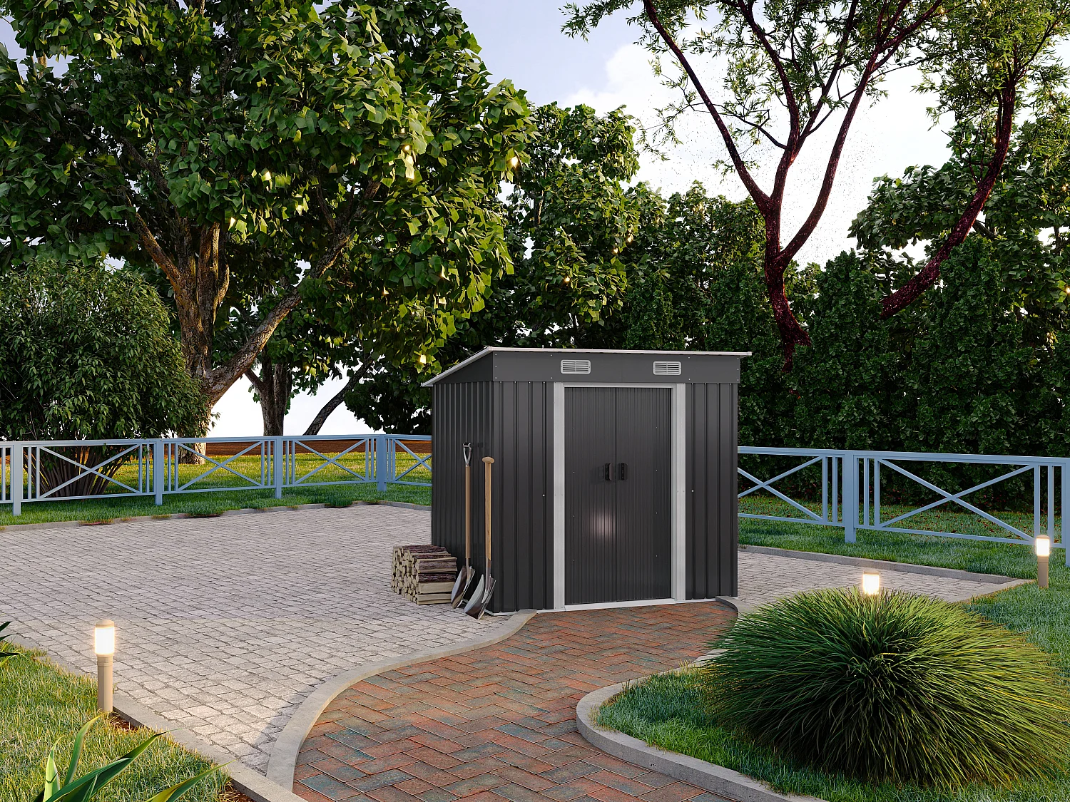 Abri de jardin métal en acier galvanisé gris 2,3 m² - MANSO