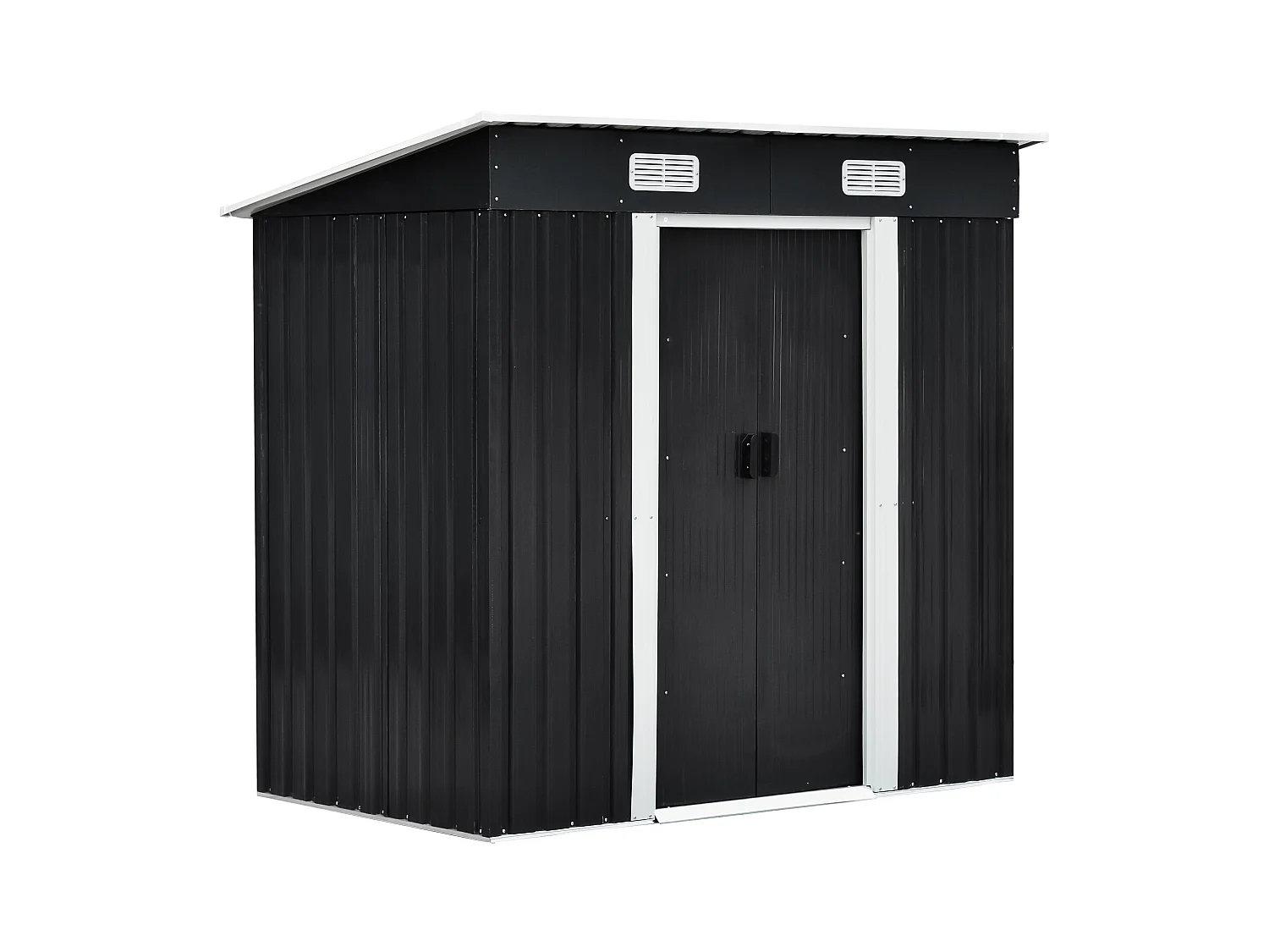 Caseta de jardín metal de acero galvanizado gris 2,3 m² - MANSO