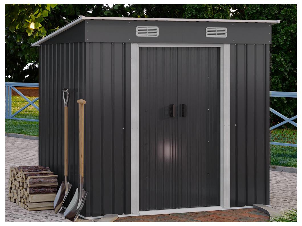 Abri de jardin métal en acier galvanisé gris 2,3 m² - MANSO