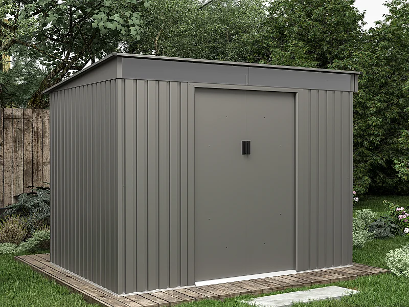 Casetta da giardino 4,29 m² in Acciaio galvanizzato Grigio - FOLCO