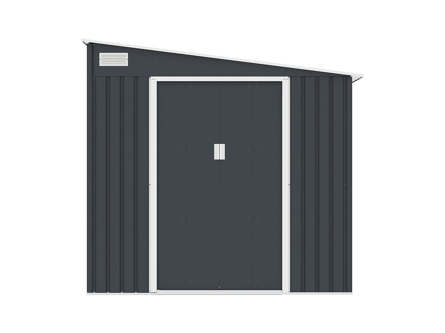 Caseta de jardín metal adosada de acero galvanizado antracita 4,97 m² - DAUSTIN