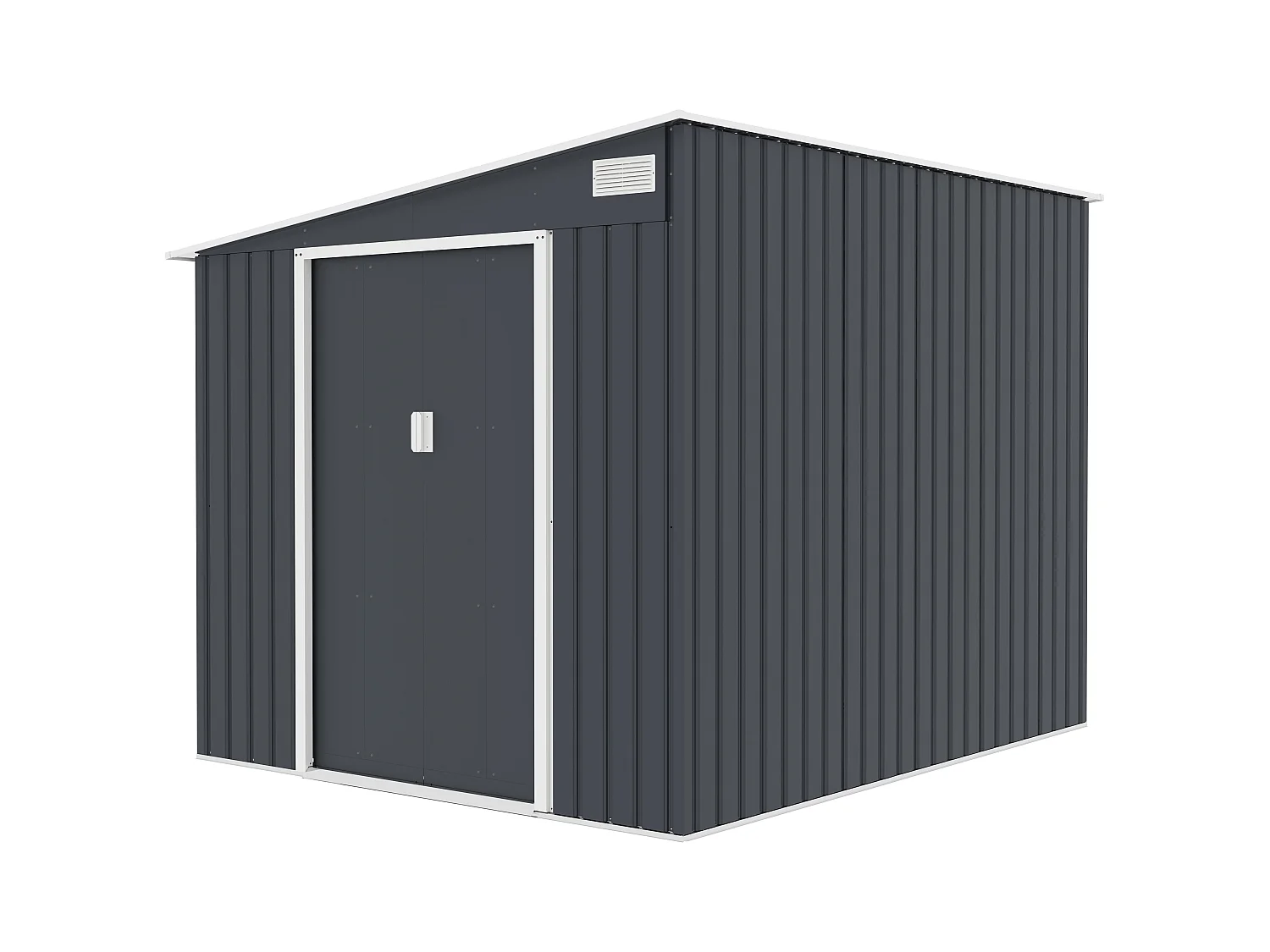Caseta de jardín metal adosada de acero galvanizado antracita 4,97 m² - DAUSTIN