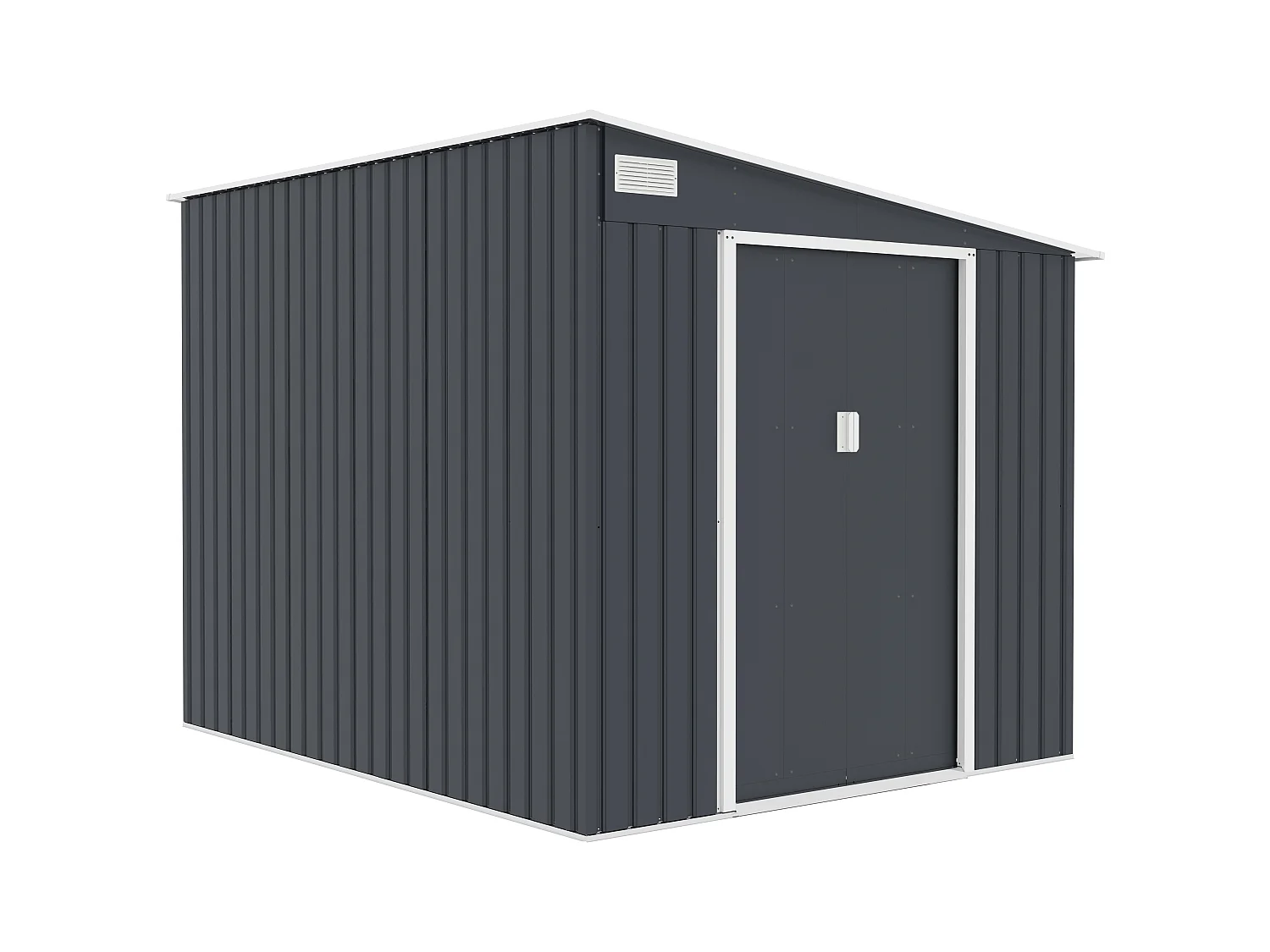 Caseta de jardín metal adosada de acero galvanizado antracita 4,97 m² - DAUSTIN