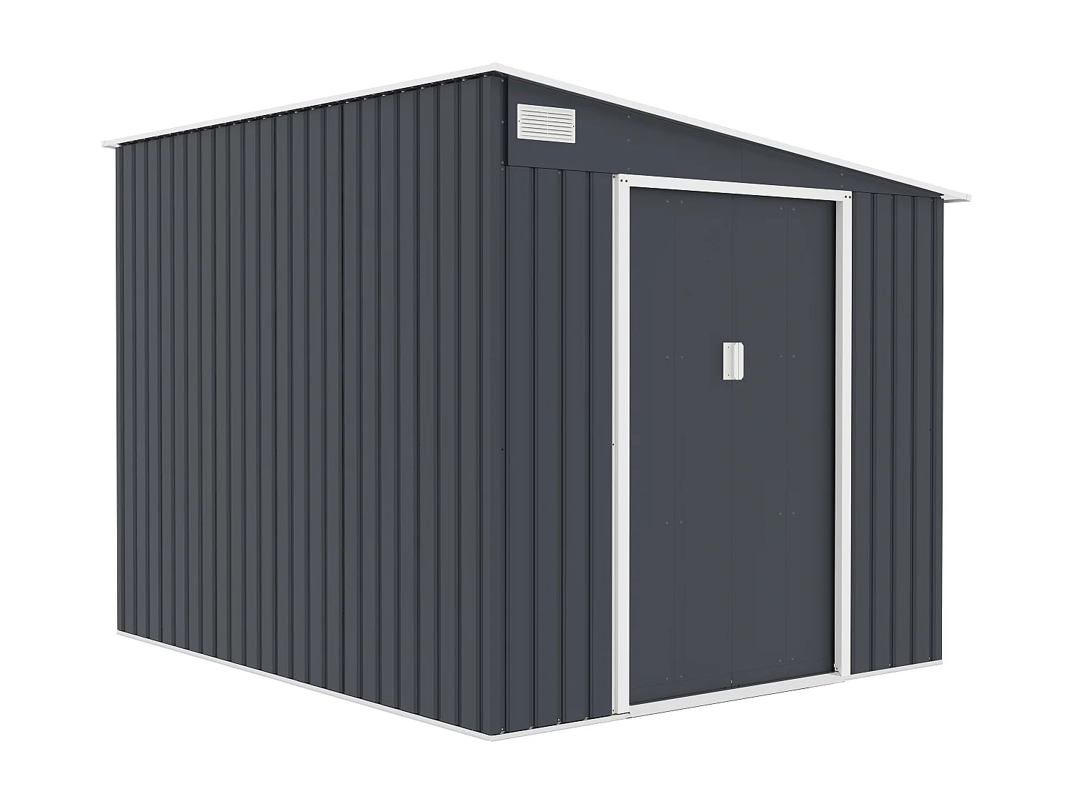 Abri de jardin métal adossé en acier galvanisé anthracite 5,49 m² - DAUSTIN