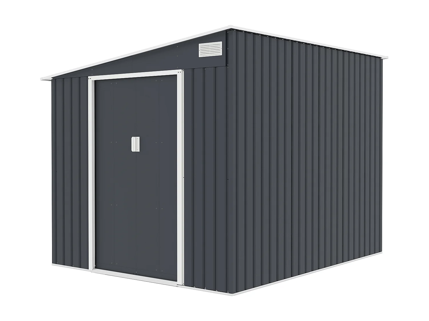 Abri de jardin métal adossé en acier galvanisé anthracite 5,49 m² - DAUSTIN