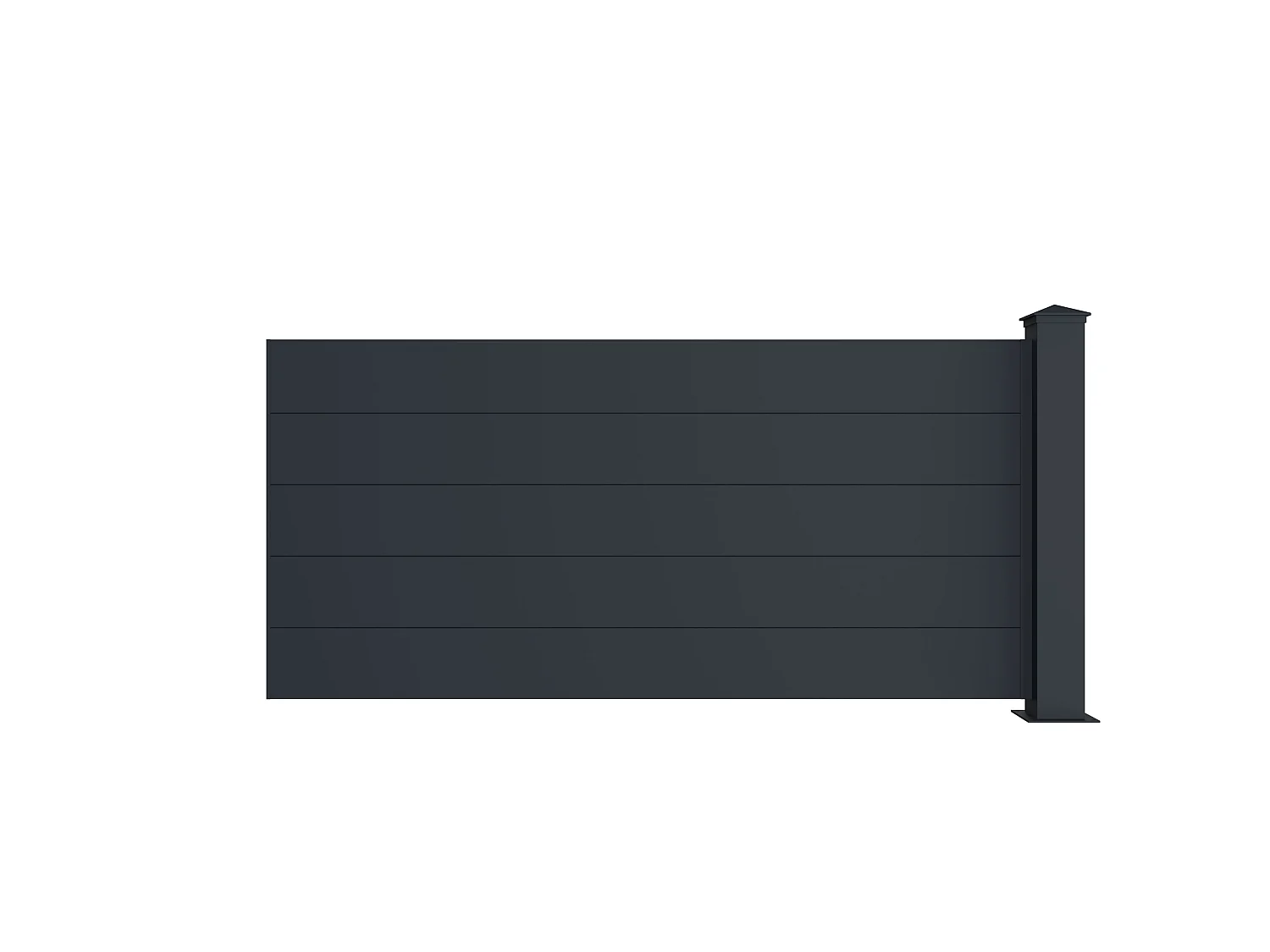 Schuttingverlenging te plaatsen H78 x B189 cm + 1 paal antraciet - NAZARIO