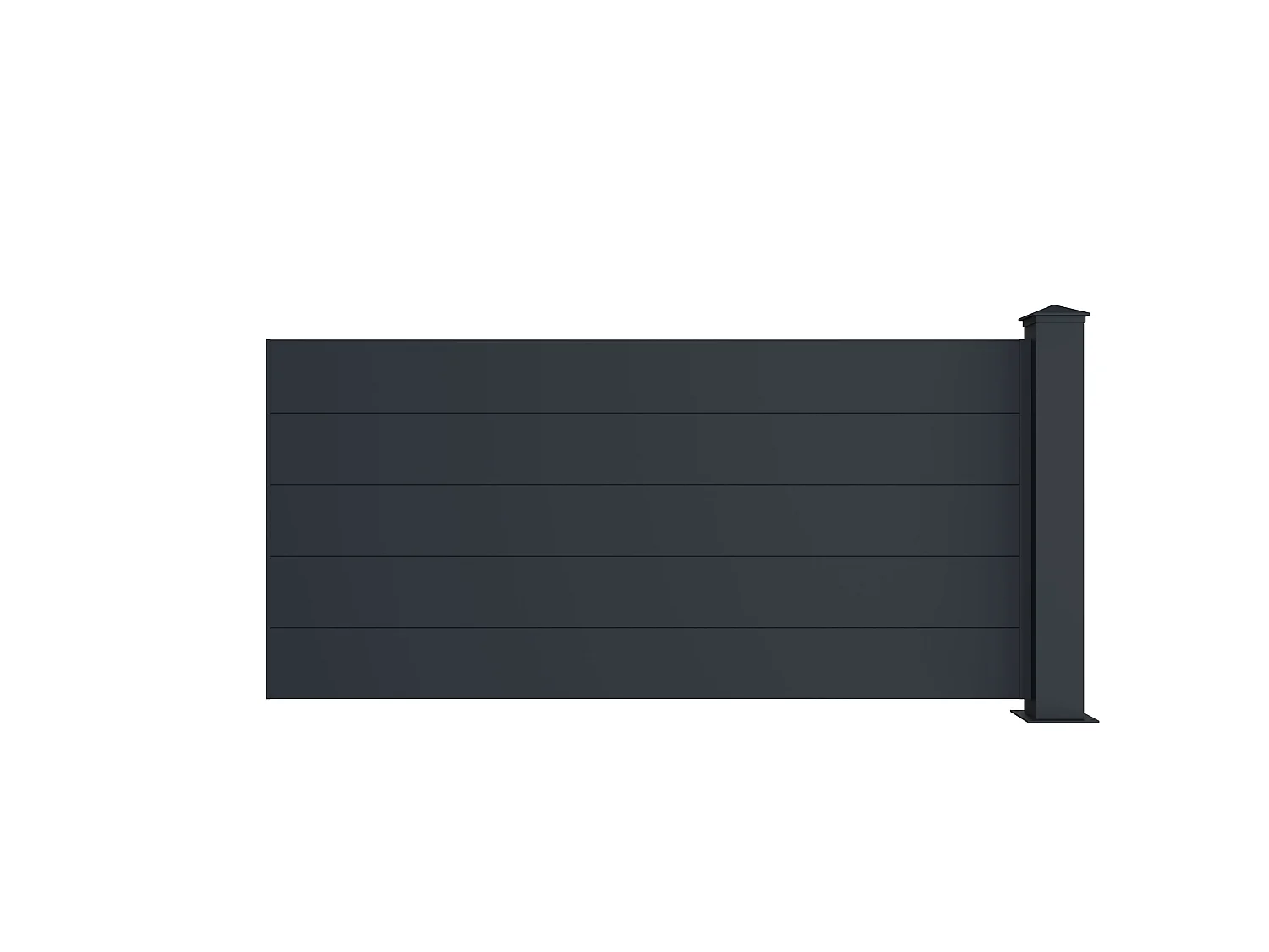 Schuttingverlenging te plaatsen H78 x B189 cm + 1 paal antraciet - NAZARIO