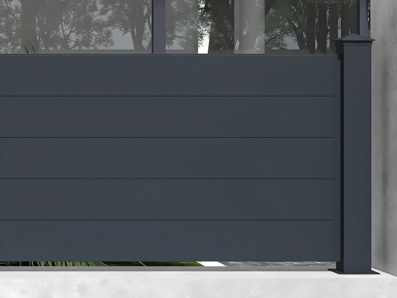 Stellzaun Anbauelement - H89 x B189 cm - Aluminium - Anthrazit - NAZARIO