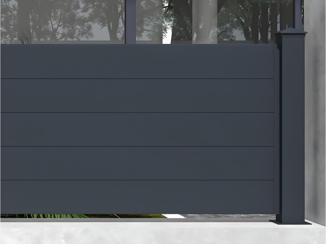 Extension de clôture à poser H89 x L189 cm en aluminium anthracite - NAZARIO