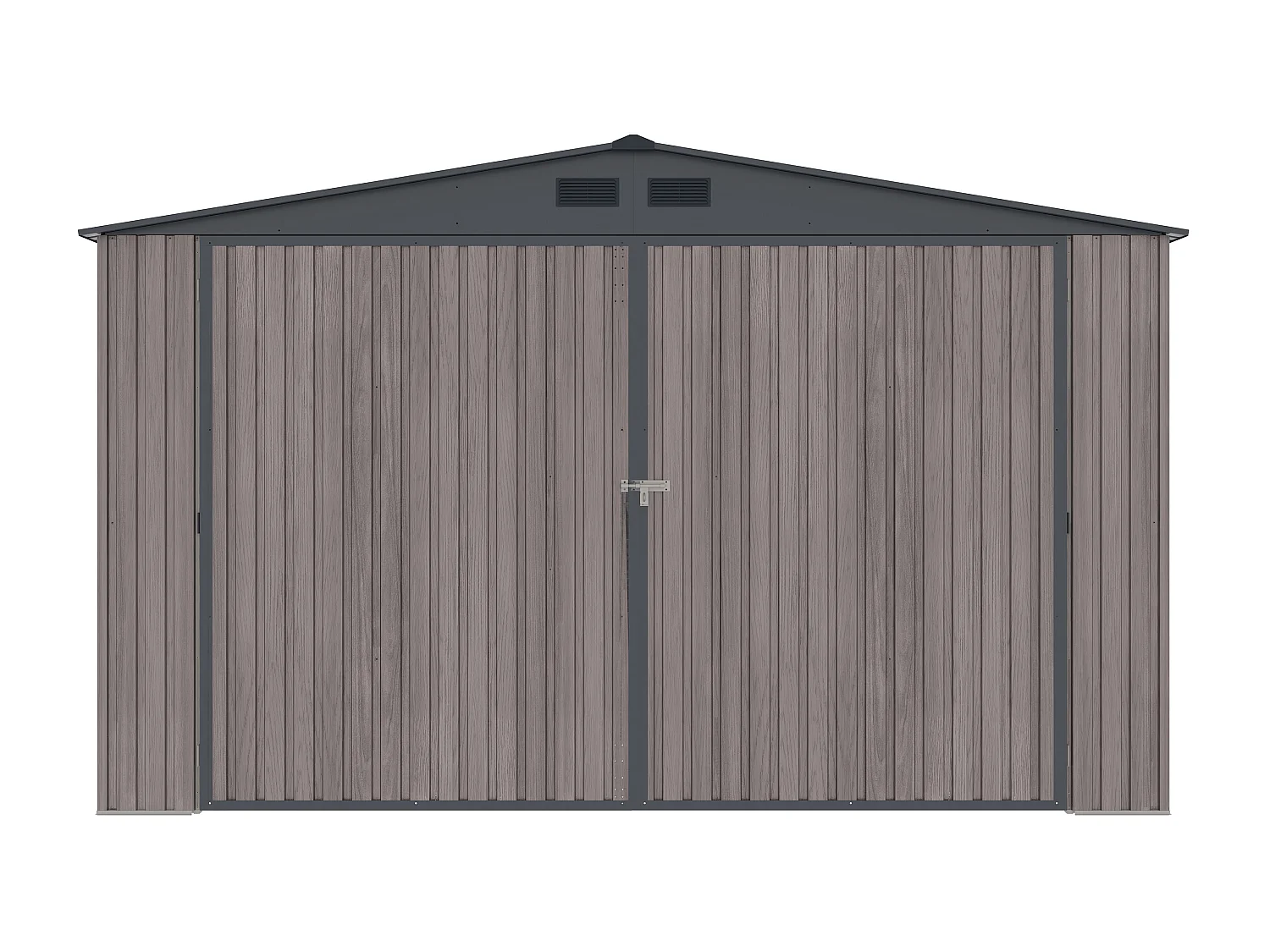 Garage en acier galvanisé effet bois gris 15,96 m² - NERON