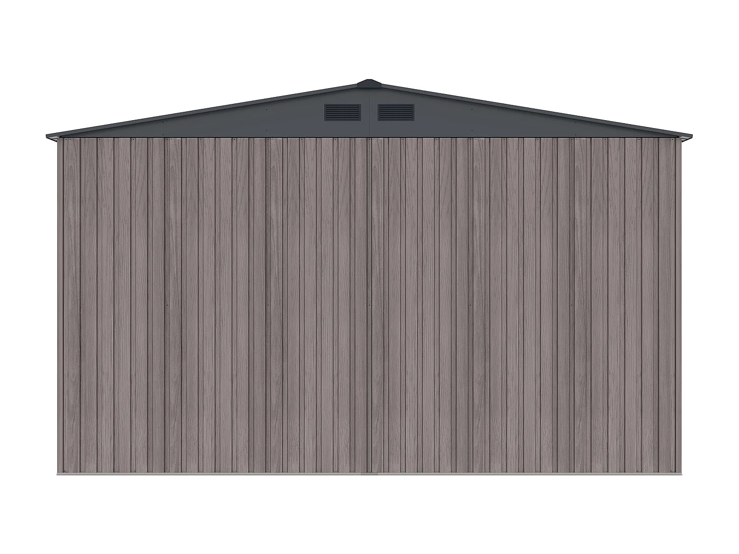 Garage en acier galvanisé effet bois gris 15,96 m² - NERON