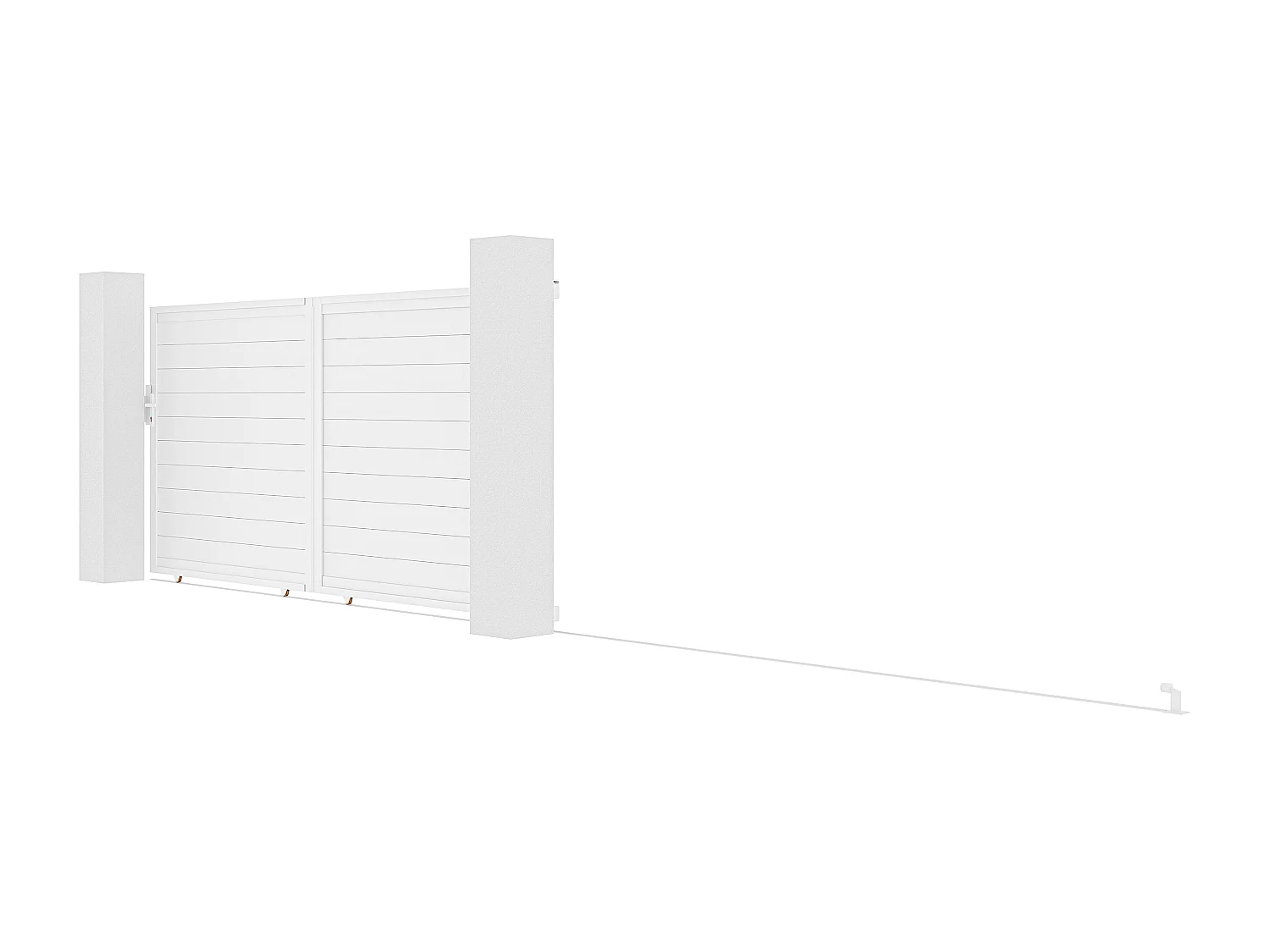 Portão de correr alumínio C374 x A180 cm branco - NAZARIO