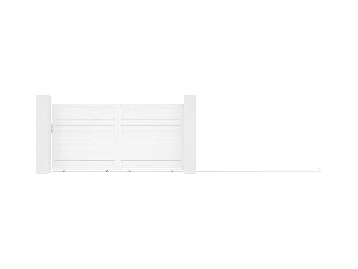 Portail coulissant aluminium plein L374 x H180 cm blanc - NAZARIO