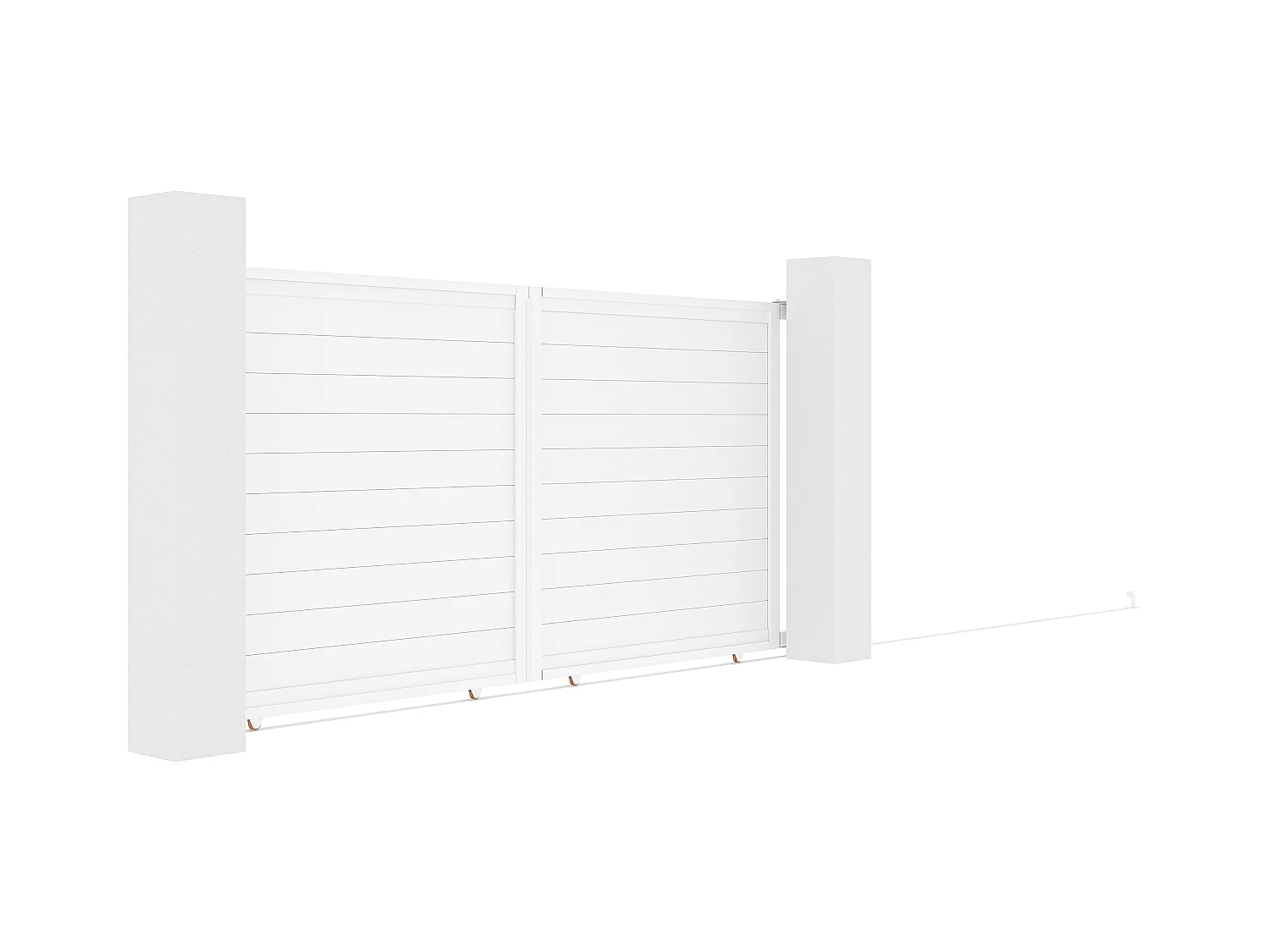 Portail coulissant aluminium plein L374 x H180 cm blanc - NAZARIO