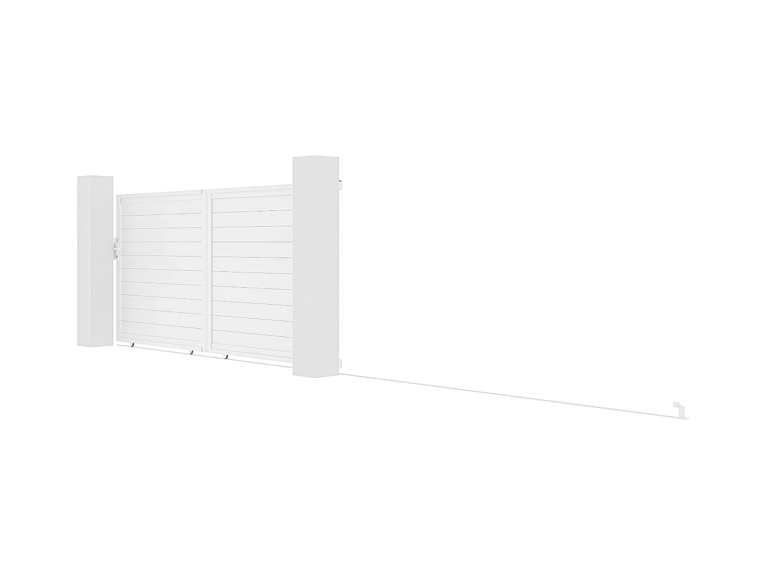 Portail coulissant aluminium plein L374 x H180 cm blanc - NAZARIO