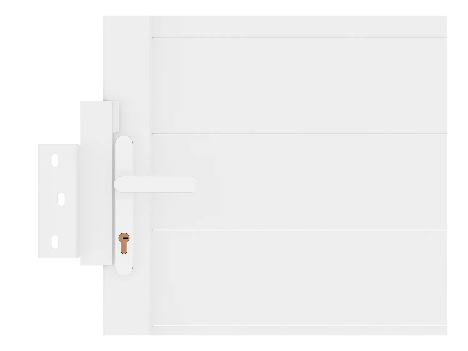 Portail coulissant aluminium plein L374 x H180 cm blanc - NAZARIO