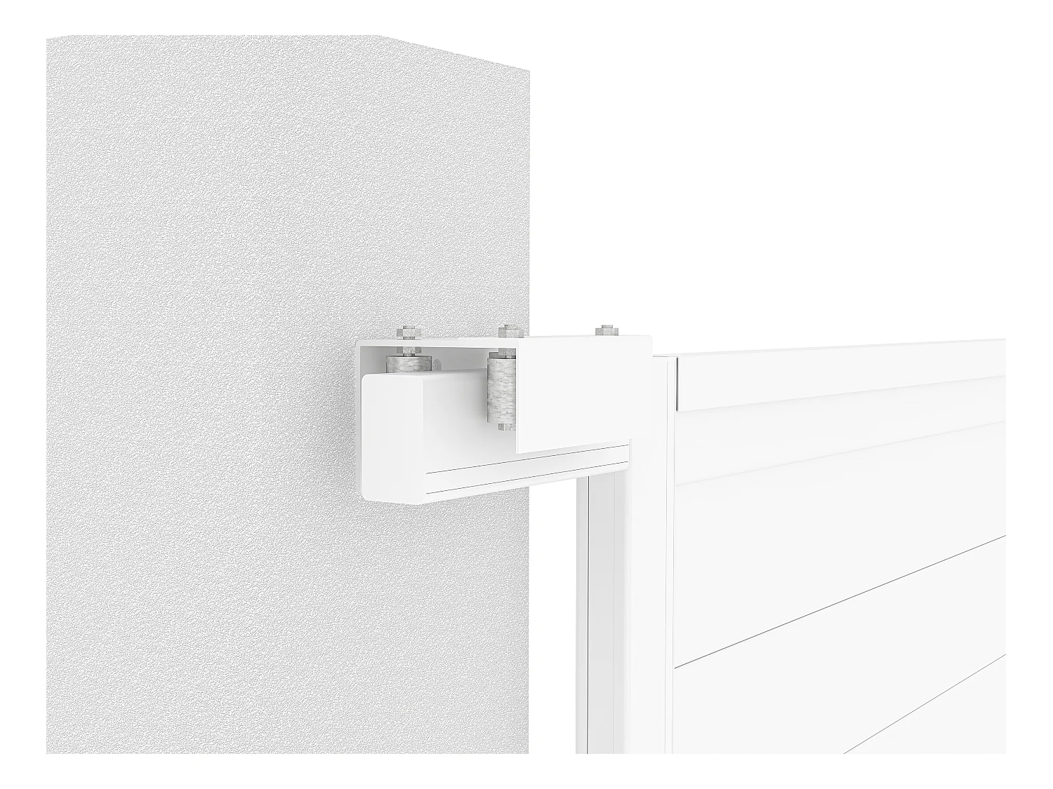 Portail coulissant aluminium plein L374 x H180 cm blanc - NAZARIO