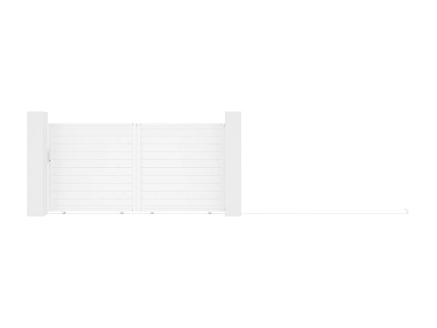 Portail coulissant aluminium plein L374 x H180 cm blanc - NAZARIO