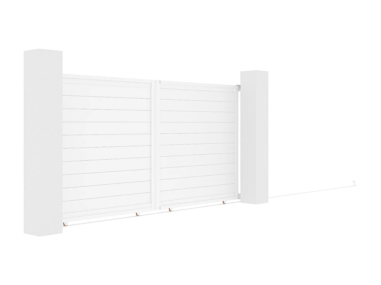 Portail coulissant aluminium plein L374 x H180 cm blanc - NAZARIO
