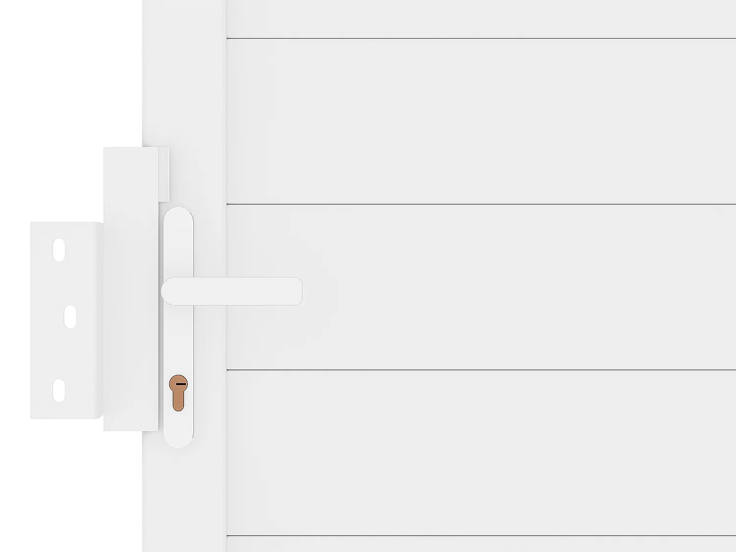 Portail coulissant aluminium plein L374 x H180 cm blanc - NAZARIO