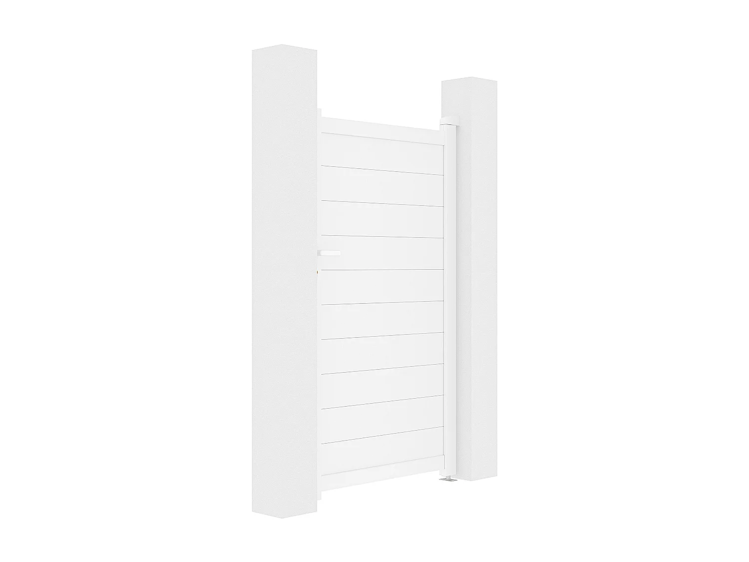 Cancello a battente L103 x H181 cm Alluminio pieno Bianco - NAZARIO