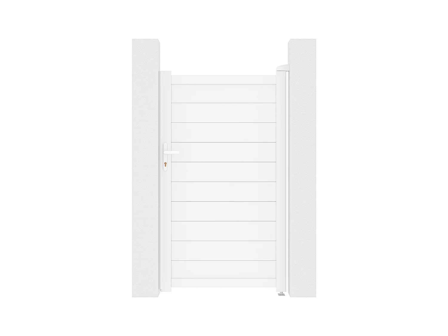 Portillon battant aluminium plein L103 x H181 cm blanc - NAZARIO