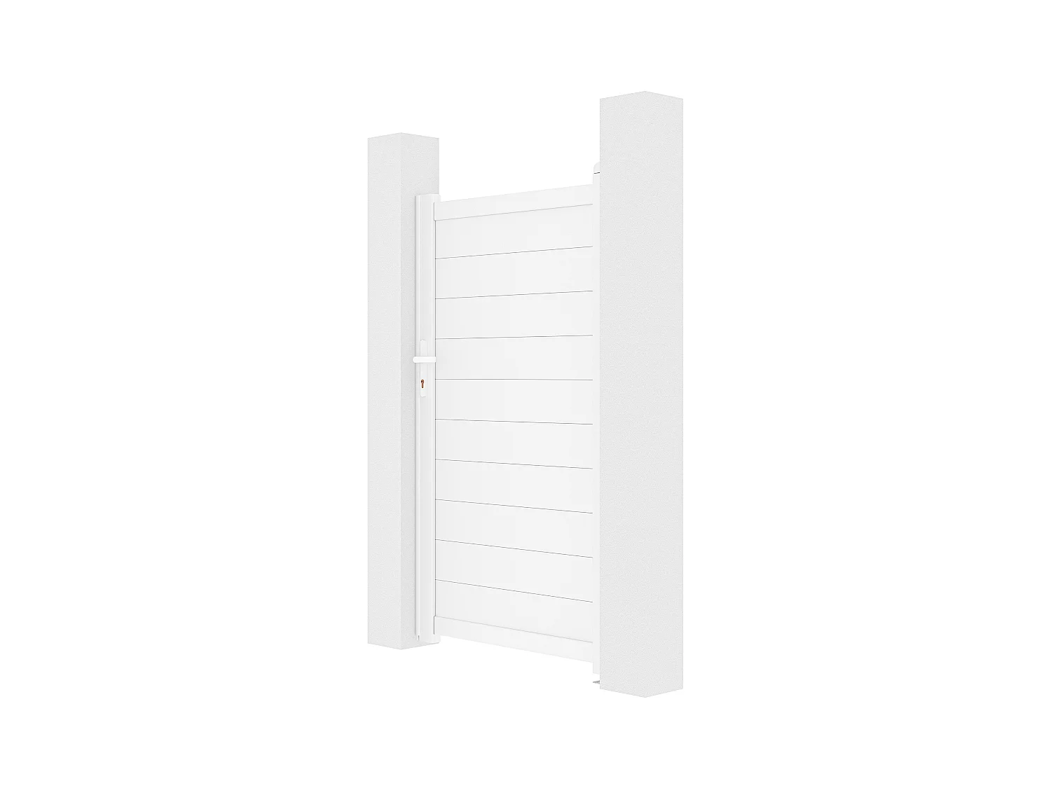 Portillon battant aluminium plein L103 x H181 cm blanc - NAZARIO