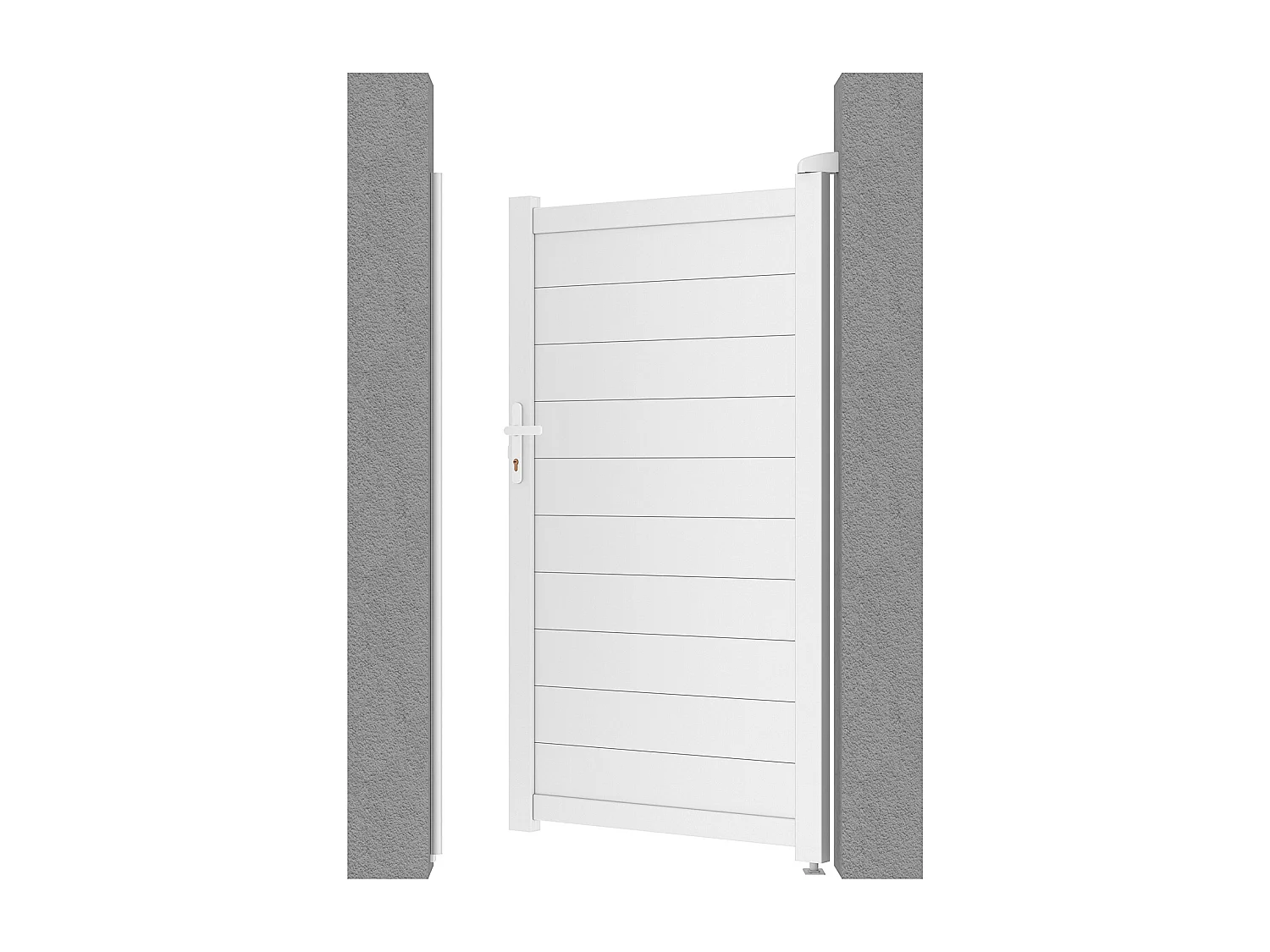 Portillon battant aluminium plein L103 x H181 cm blanc - NAZARIO