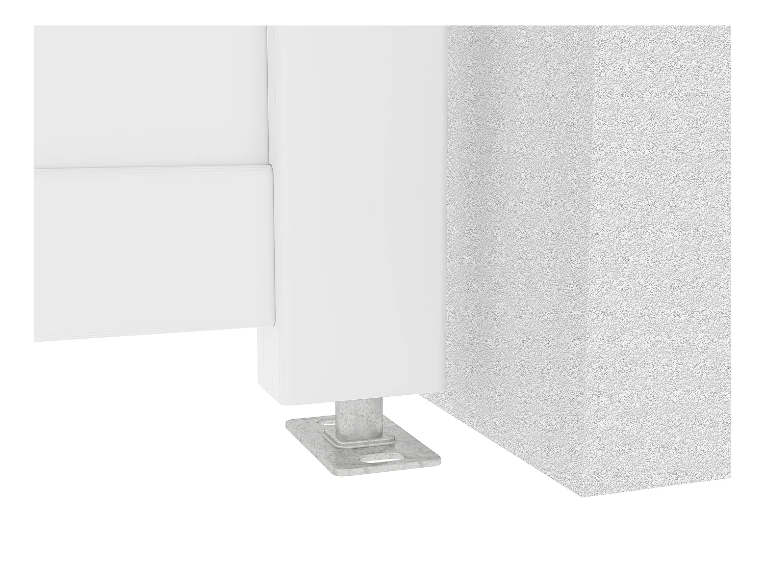 Portail battant aluminium plein L305 x H181 cm blanc - NAZARIO