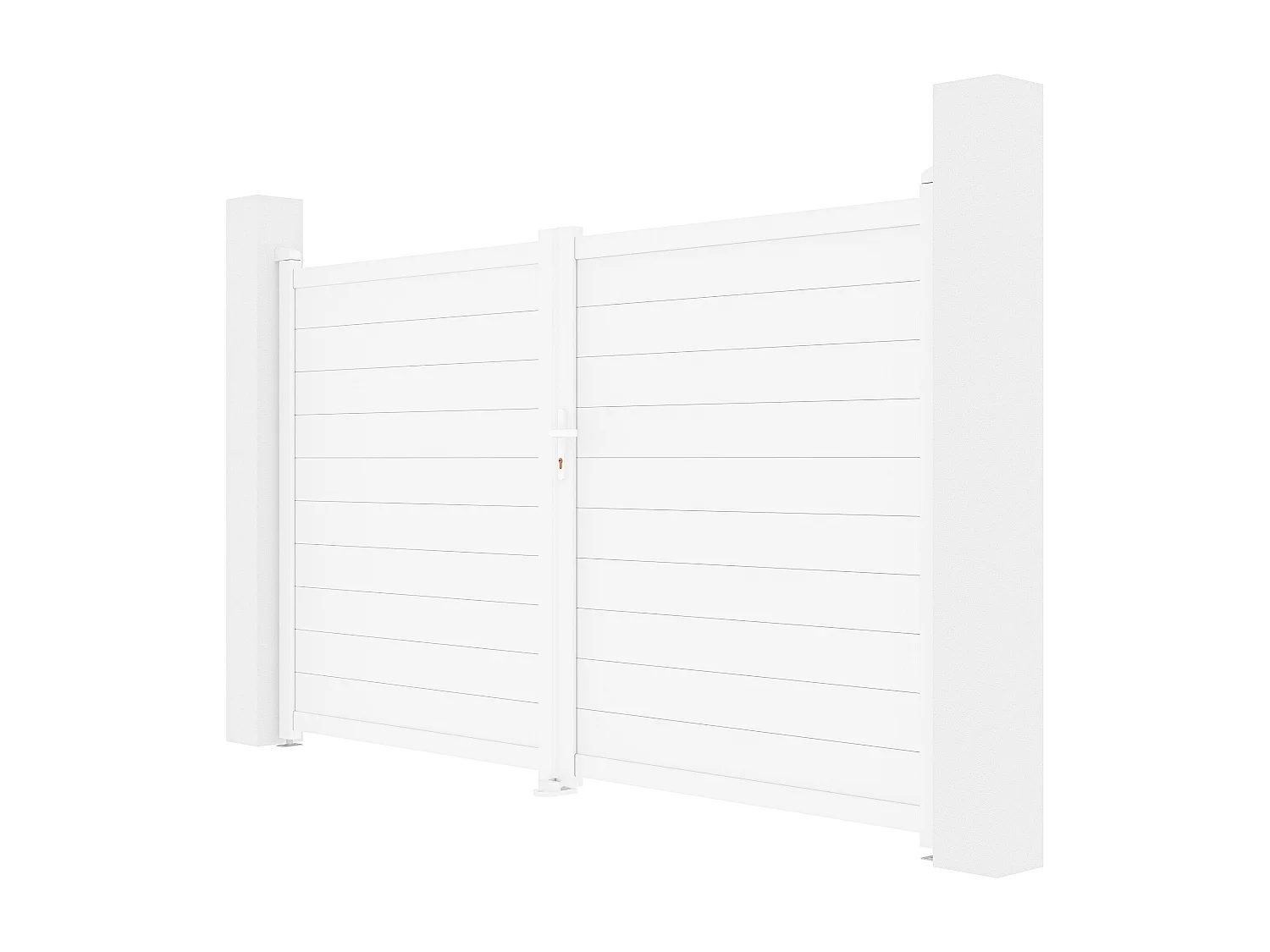 Entrégrind i vit aluminium helsluten 305 × 181 cm NAZARIO