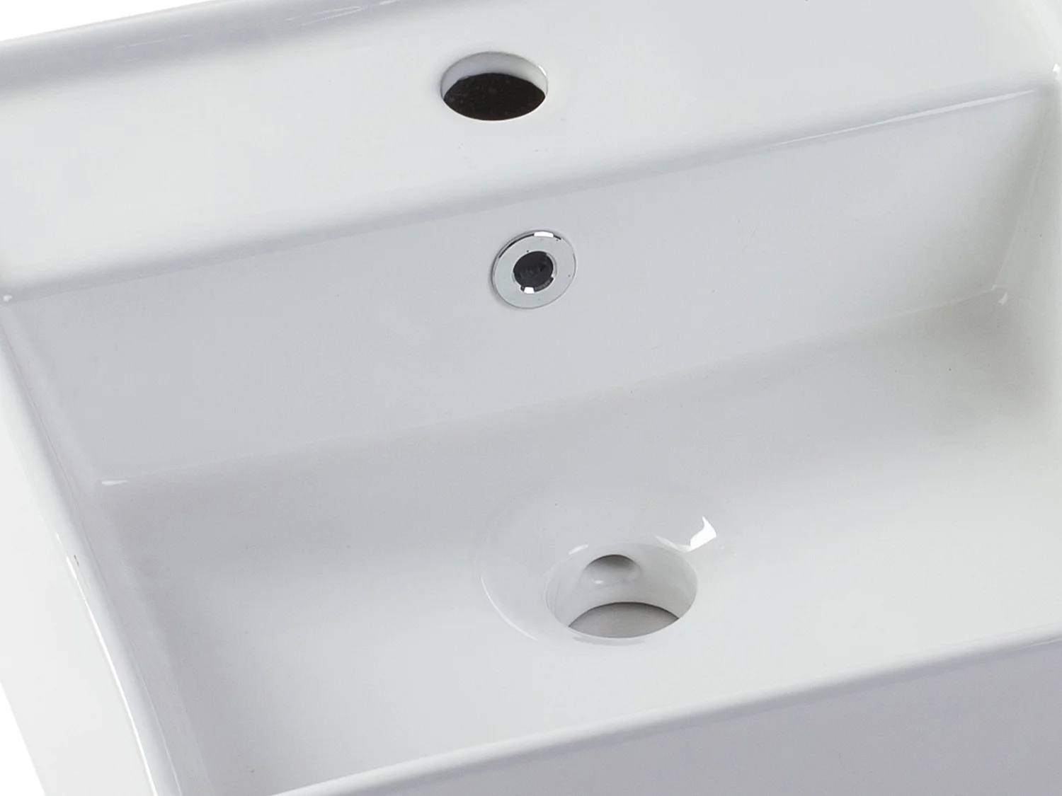 Lavabo cuadrado de cerámica blanca - 41 cm - VERINI