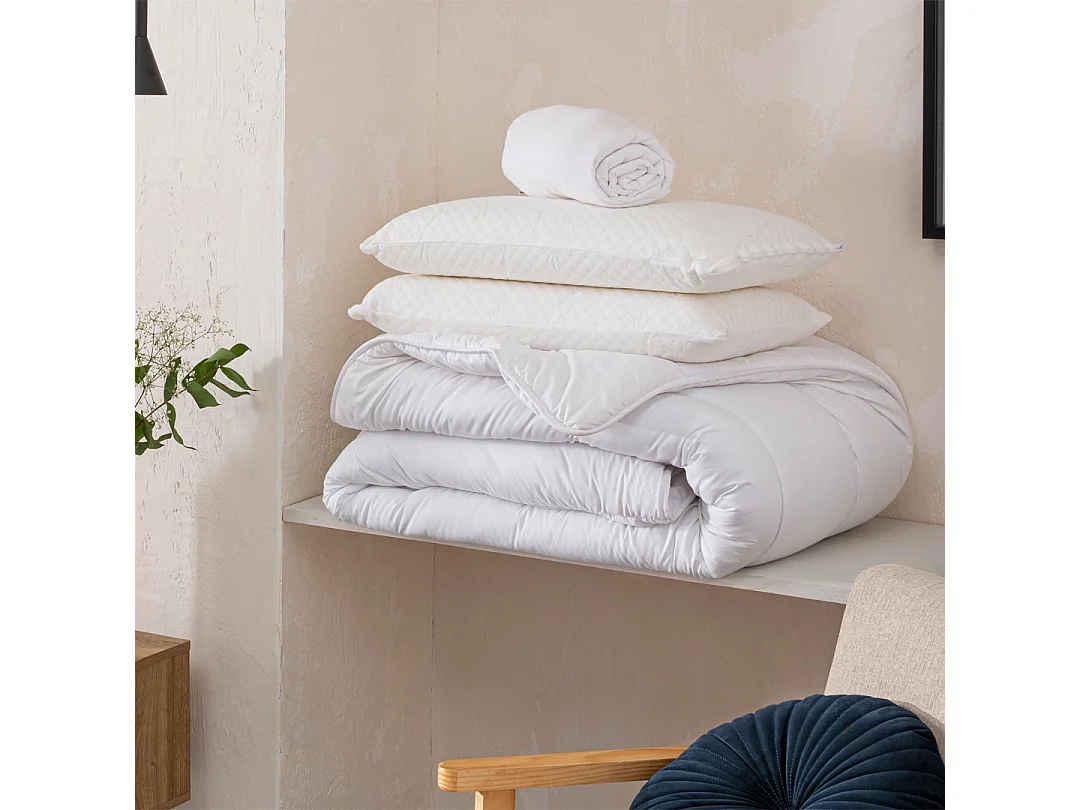 OLYMPE LITERIE | Pack REVERIE Protège matelas + Couette + Oreiller 180x200 cm