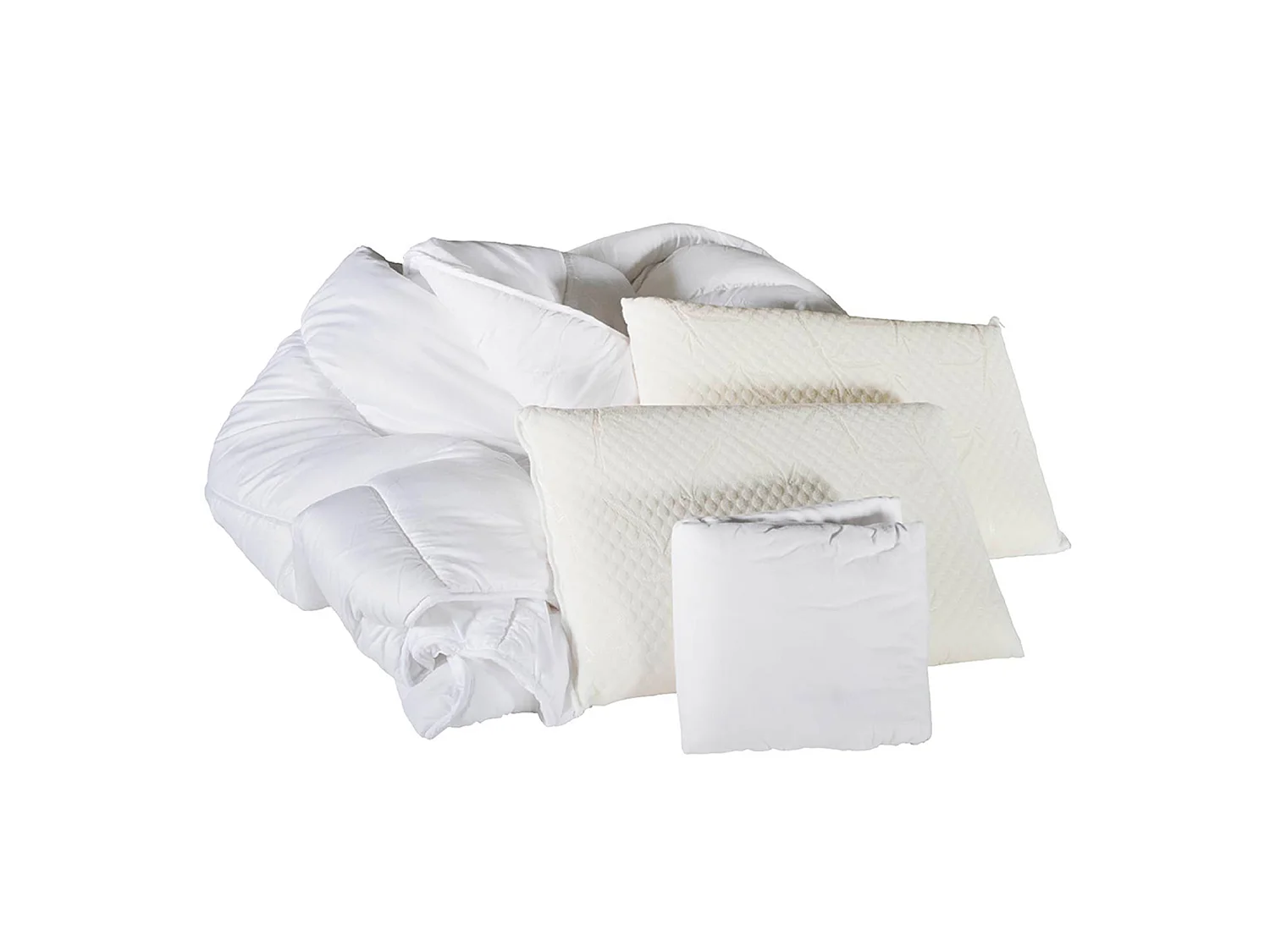 Pack complet literie : Oreiller(s) + Protège-Matelas + Couette