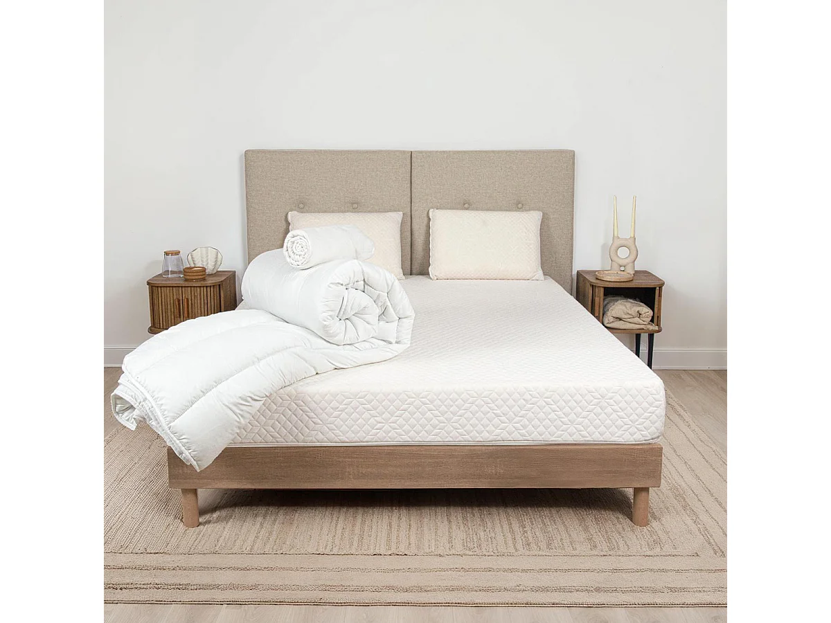 Pack complet literie : Oreiller(s) + Protège-Matelas + Couette