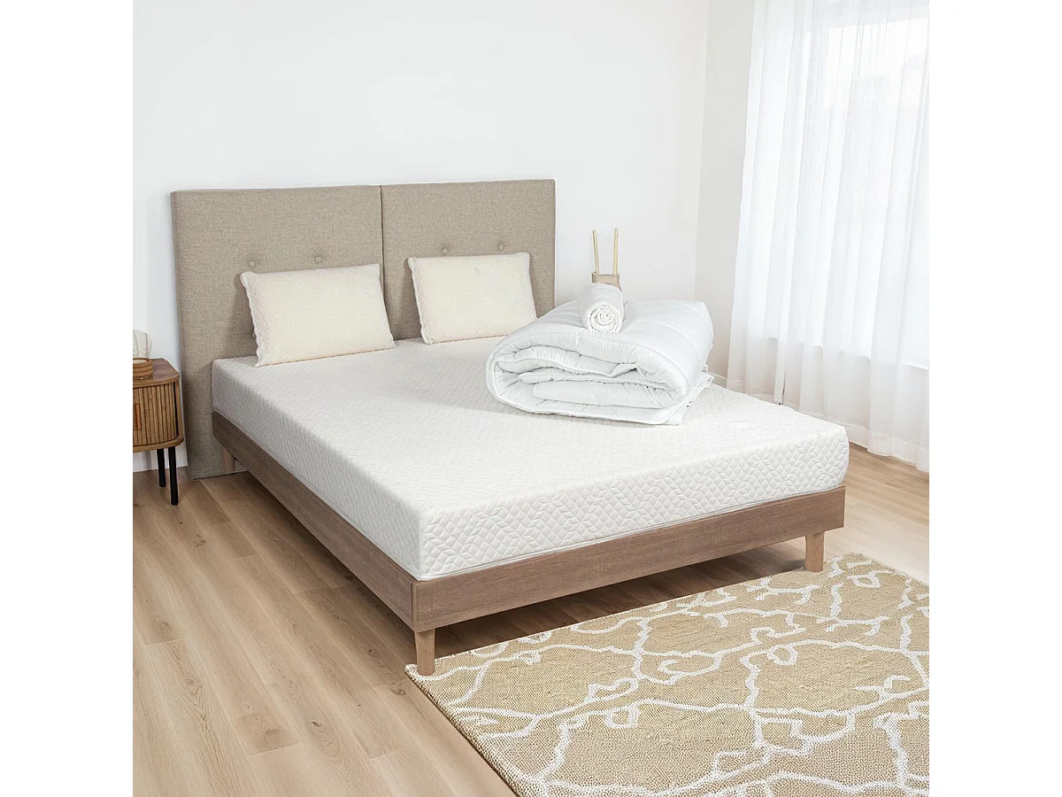 OLYMPE LITERIE | Pack REVERIE Protège matelas + Couette + Oreiller 140x190 cm
